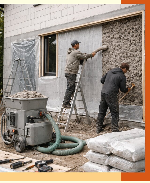 Утепление дома из газобетона эковатой в Красноярске от 4572 руб./м2 | ТепломастерКрс